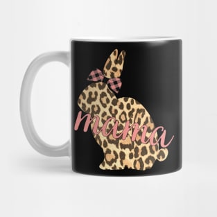 Cute Leopard Print Bunny Mama Pattern Easter Rabbit Mom Gift Mug